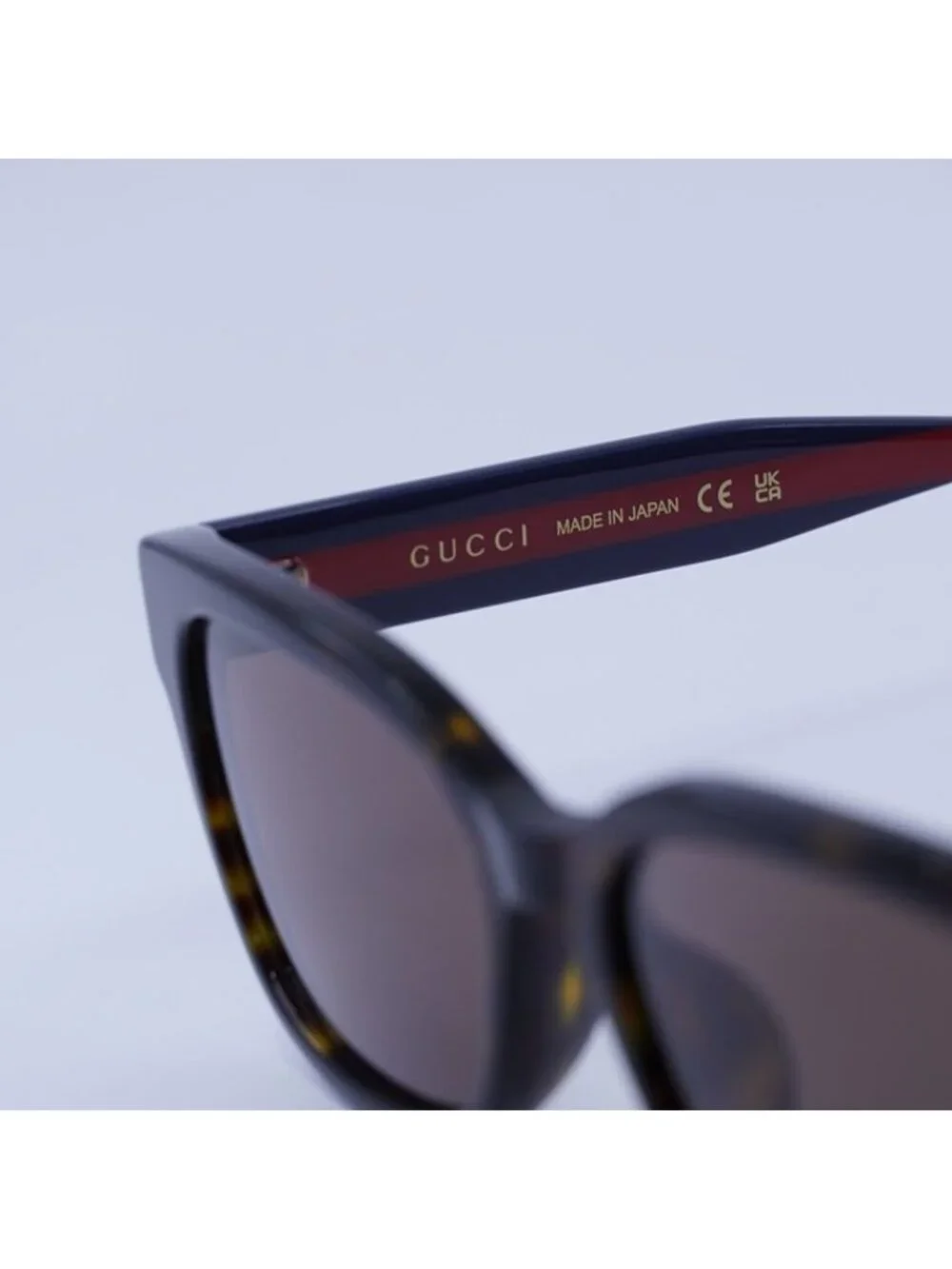 Gucci GG1872SK 002 Sunglasses Dark Havana/Blue/Red Square Frames